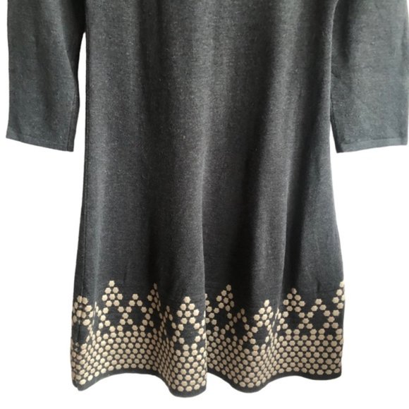 Eliza J Three-Quarter Sleeve Printed Fit-&-Flare Dress Small Gray - Picture 6 of 11